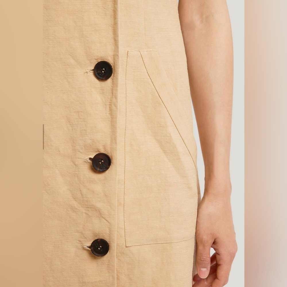 BRAND NEW with tag: Gentle Herd short sleeve blazer dress. Color: oatmeal, small - Picture 6 of 10